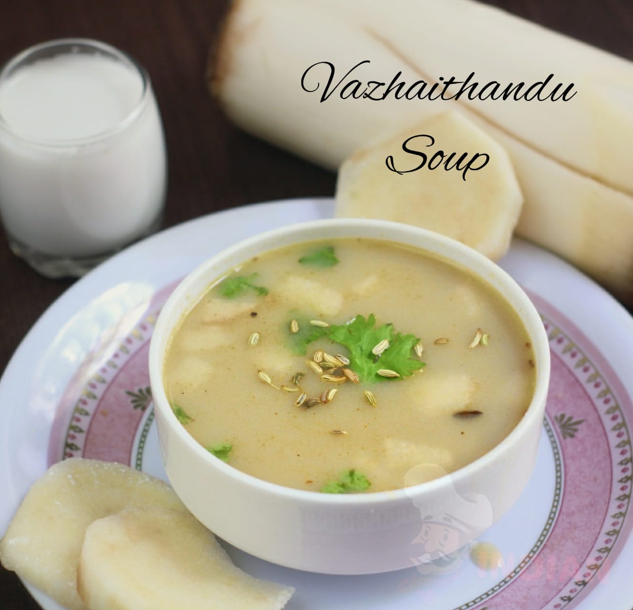 vazhaithandu soup with coconut milk