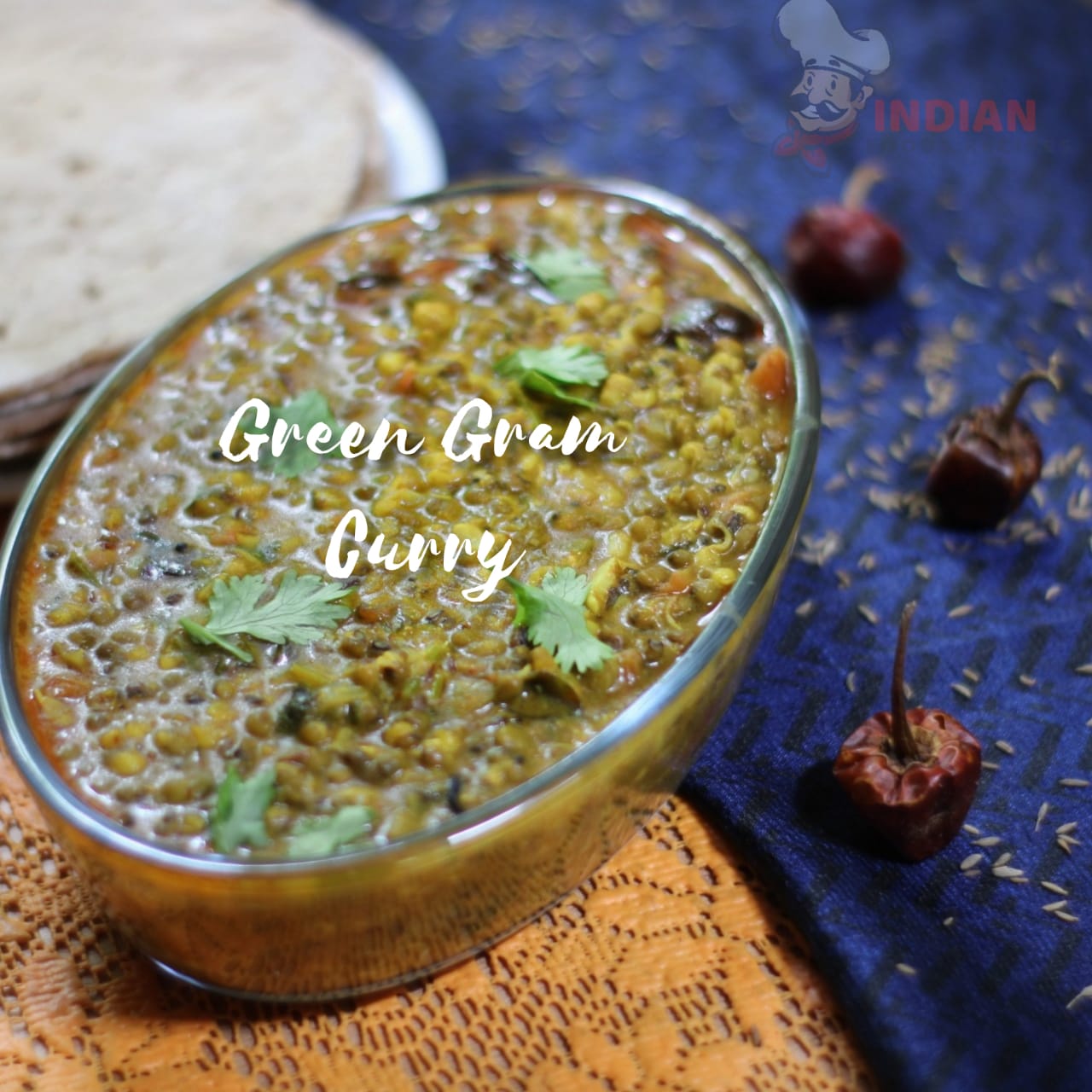 Gujarathi Mag / Green Gram Curry Recipe