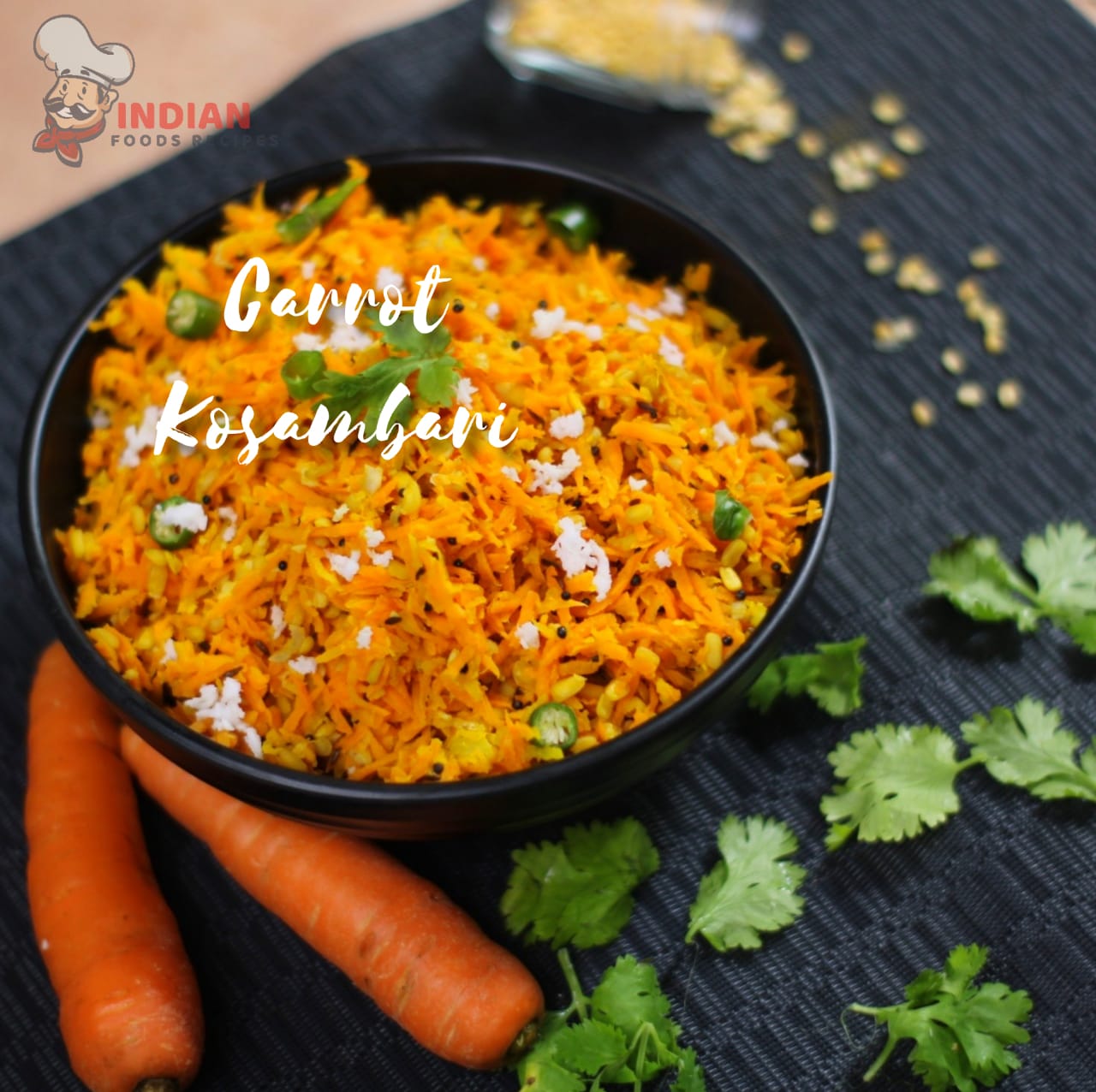 Carrot Kosambari Recipe / Carrot Kosumalli Recipe